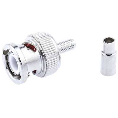 3PC RS PRO 5463620 Straight Cable Mount BNC RF Connector 50 Ohm Crimp Terminal