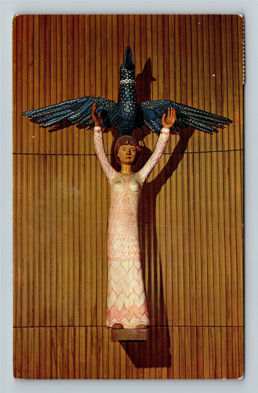 New York City NY,, United Nations Statue, c1966 Vintage Souvenir Postcard