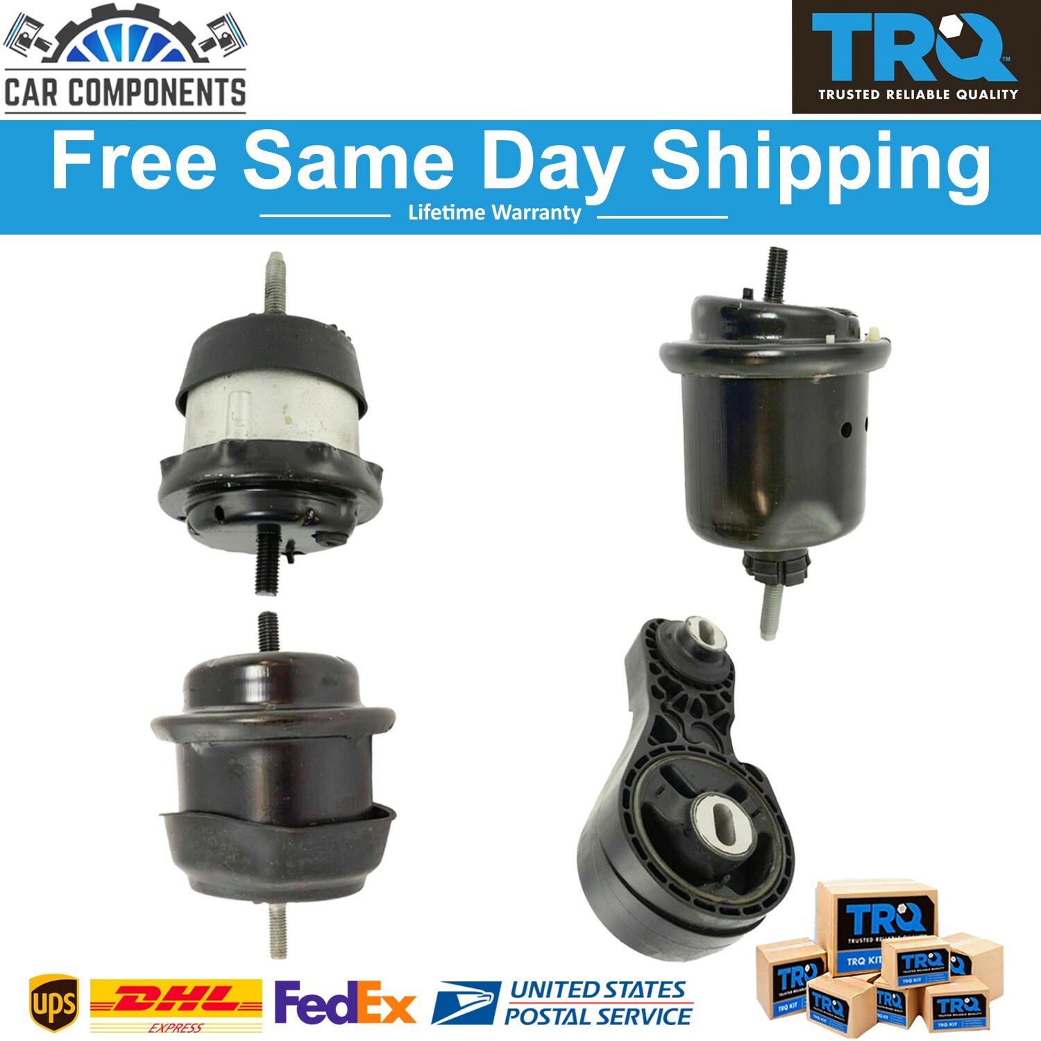 TRQ 4 Piece Engine & Transmission Motor Mount Kit For 2009-2017
