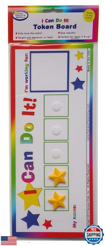 Kenson Kids “I Can Do It!” Token Board. Colorful Magnetic Rewards Chart with - Picture 2 of 5