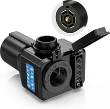 7 Way Blade to 12V Power Adapter with LED Circuit Tester ,7 Pin RV Blade to 4/5