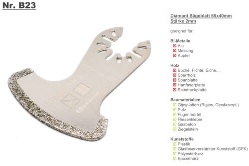 Zubehör Aufsätze Sägeblätter HM Bi-Metal Titan Diamant für Multitool Bosch u. a. - Bild 34 von 37