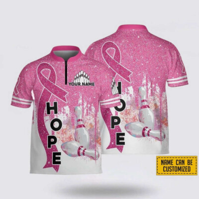 Personalized Breast Cancer Hope Bowling Jersey Shirt  Bowling Fans