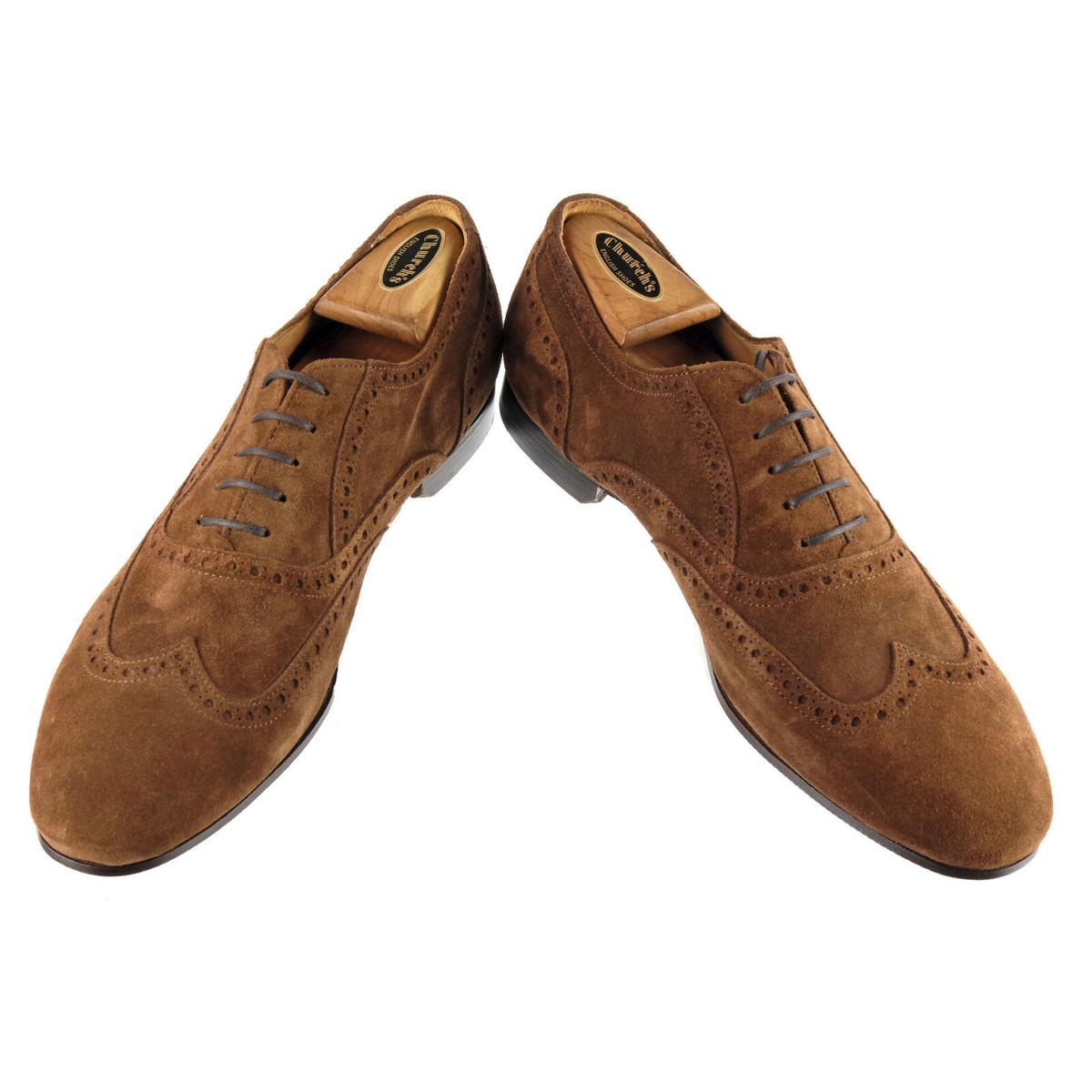 ANTONIO MAURIZI, size 43, brown gray two tone wingtip suede shoes NEW Brown ANTONIO MAURIZI Suede Oxford Brogue Dress Shoes 43  main image 3