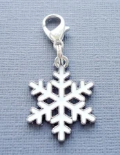 Christmas Snowflake Clip On Charm Pendant Lobster Clasp Fits Link Chain C172