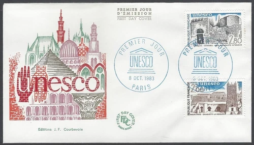 AOP France UNESCO 1983 set of 2 on FDC First Day cover