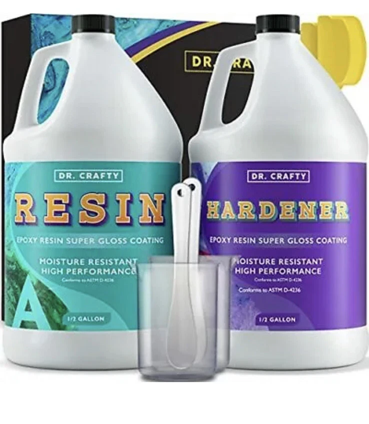 DR CRAFTY Clear Epoxy Resin Table Top Epoxy Resin Kit 2 Gallon