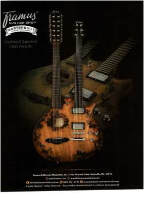 2020 FRAMUS Panthera II Supreme / Cister Acoustic double neck guitar Magazine Ad