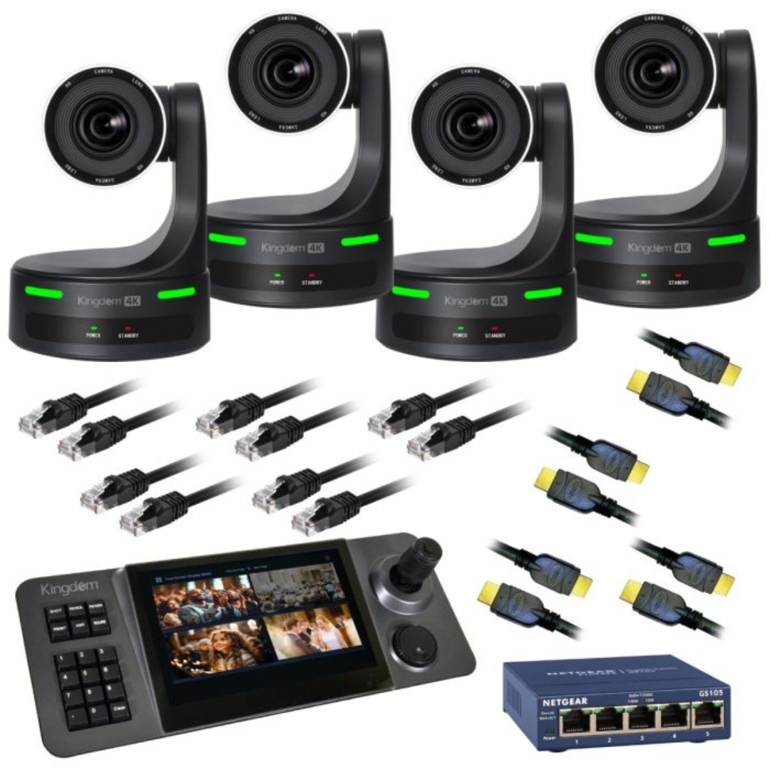 Kingdom Robotic 4K 04 Camera Package (Black, 20x Zoom) with PTZ ...