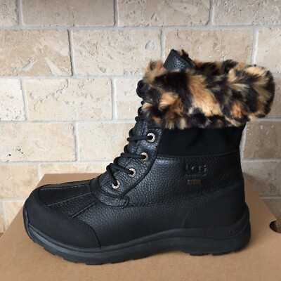 UGG Adirondack III Panther Butterscotch Black WP Leather Snow Boots Size 7 Women