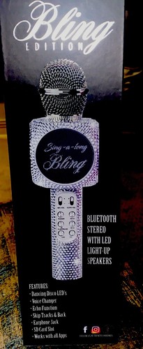 Bluetooth Karaoke Microphone & Led Light-Up Speakers Bling Silver NWT Sealed $55 - Picture 5 of 11