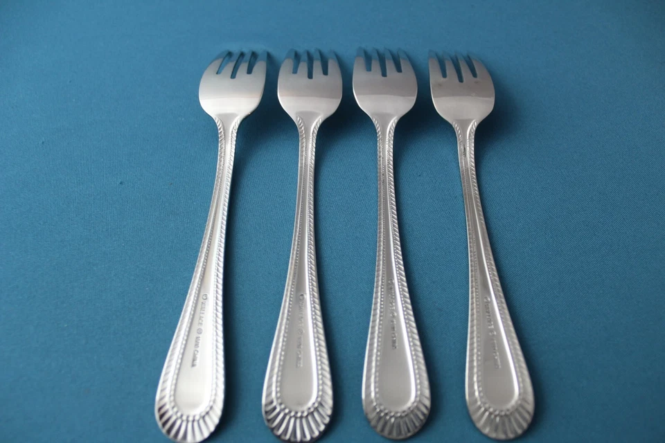 4 tenedores de ensalada Wallace WICKHAM brillante cuentas completas 18/10 acero inoxidable China NUEVO 7 1/8" Foto 4 de 4