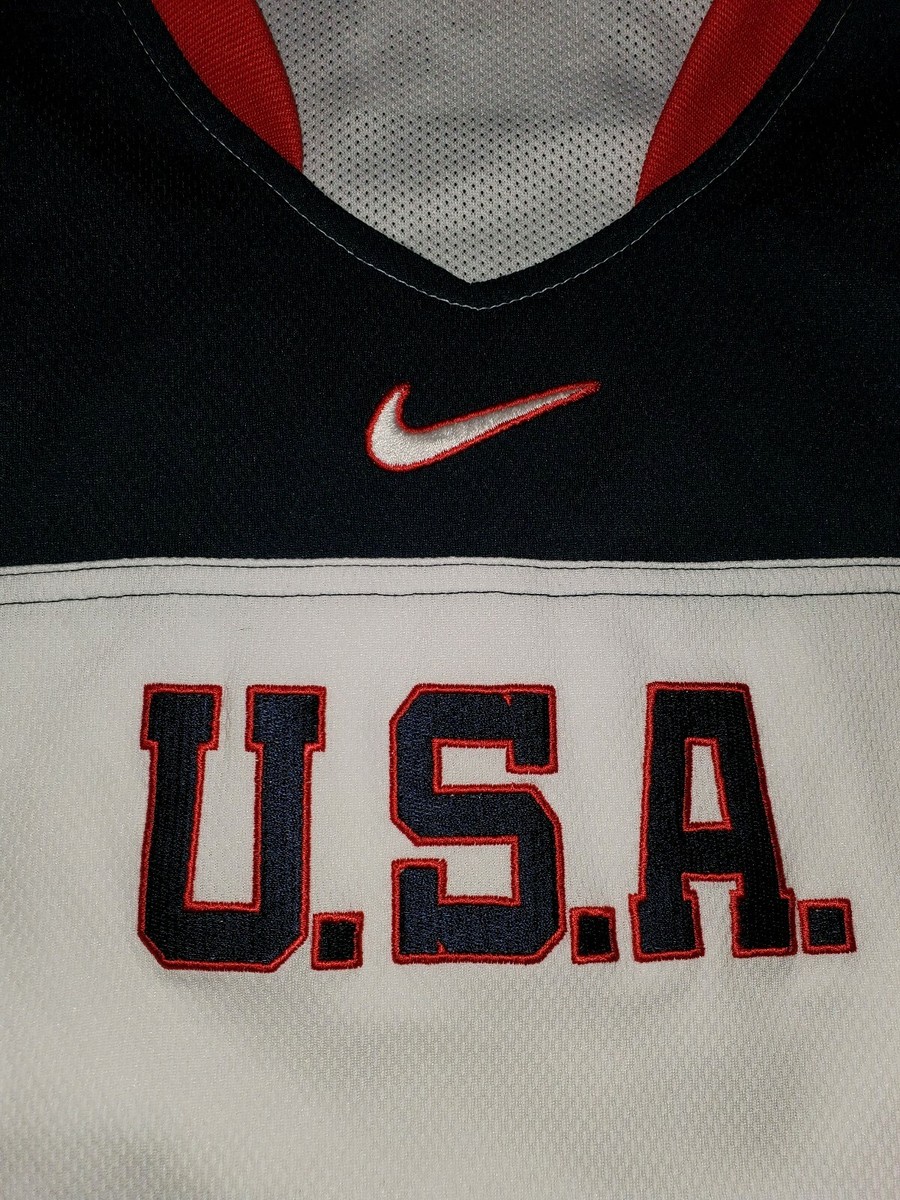 Vtg Nike Men's Black & White Team Basketball USA Jersey Size Vtg Nike Men's Black & White Team Basketball USA Jersey Size