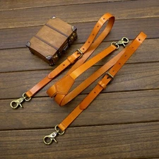 0.7" Genuine Leather Belt Loop Suspender For Men Strap Jeans Y back Braces Hook