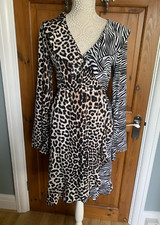 Dress by Prettylittlething Black & Brown Animal Print Size 12 NWOT **SALE**