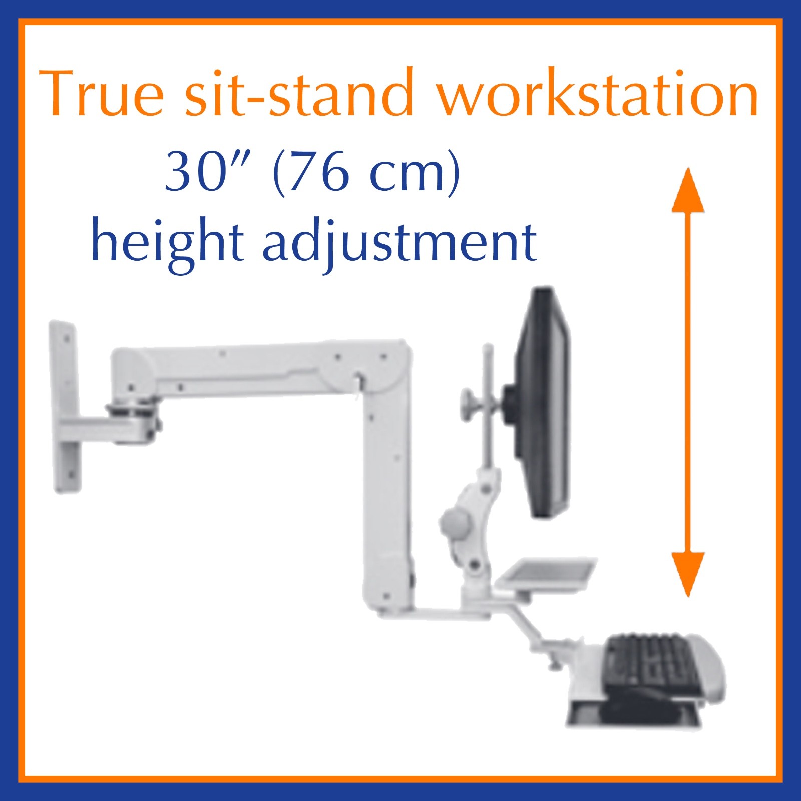ICW ELP5220WTKUB Paralink Elite Double Arm LCD Wall Mount w Bent Keyboard Tray eBay