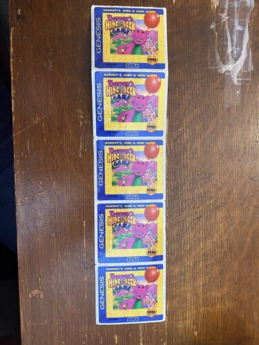 Barney's Hide & Seek Game (Sega Genesis 1993) New Game Stickers RARE!! - Afbeelding 1 van 2