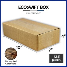 125 10x7x4 "EcoSwift" Brand Cardboard Box Packing Mailing Shipping Corrugated