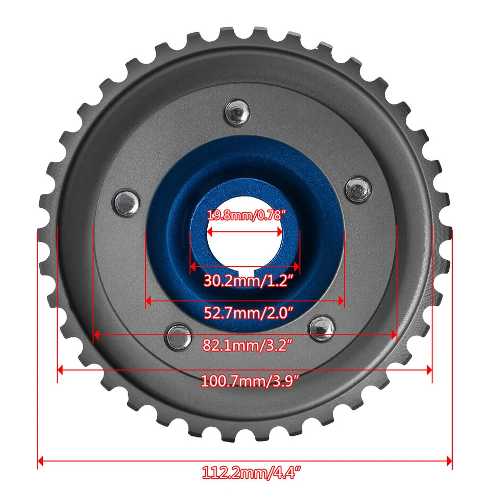 Poleas de engranaje de distribución de aleación de engranaje de leva ajustable para Honda Civic Sohc D15/D16 Foto 4 de 4