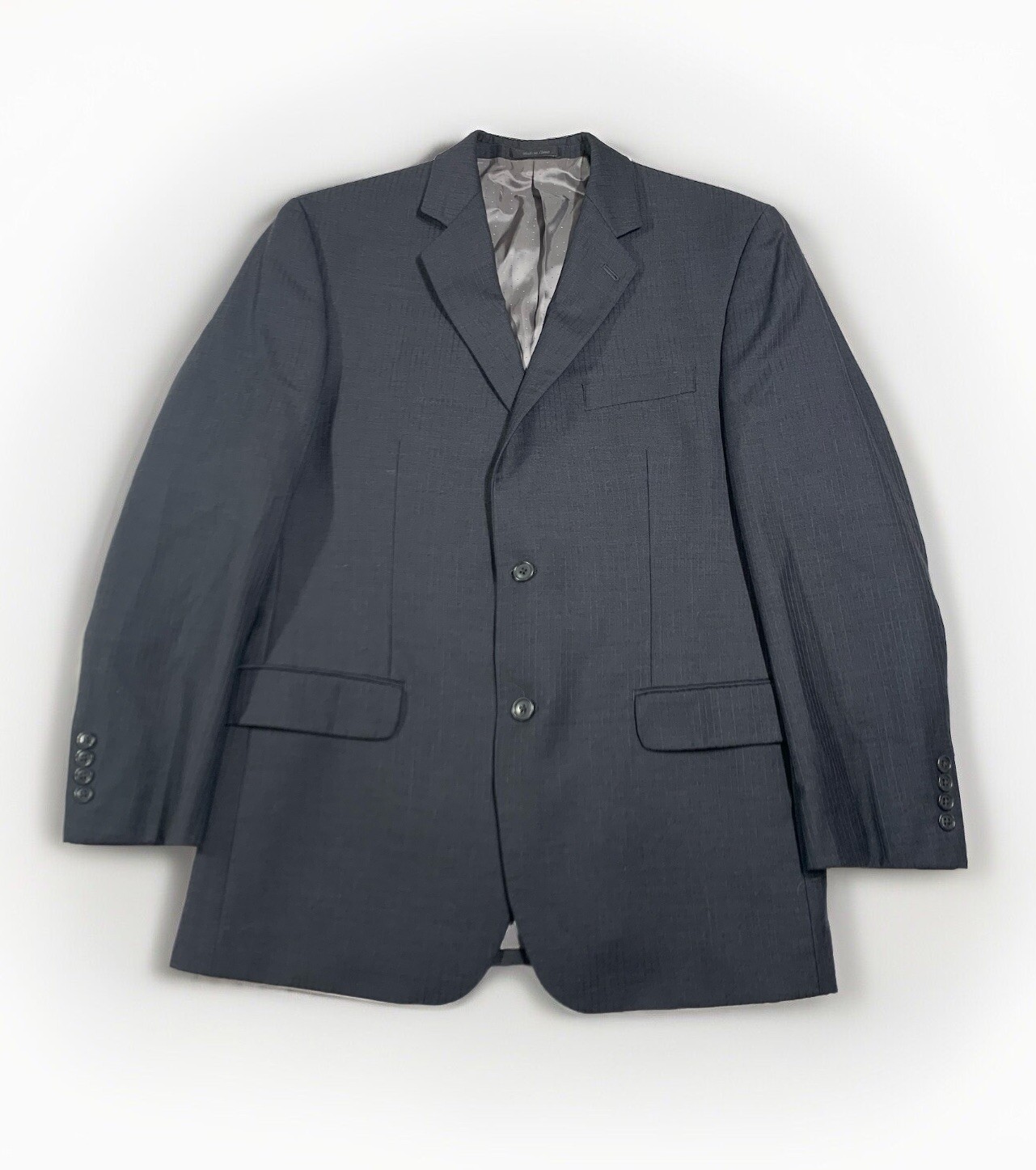 Calvin Klein Mens Wool Pinstripe 2 Button Dual Vent Blazer Jacket Black Size 40R thumbnail 2