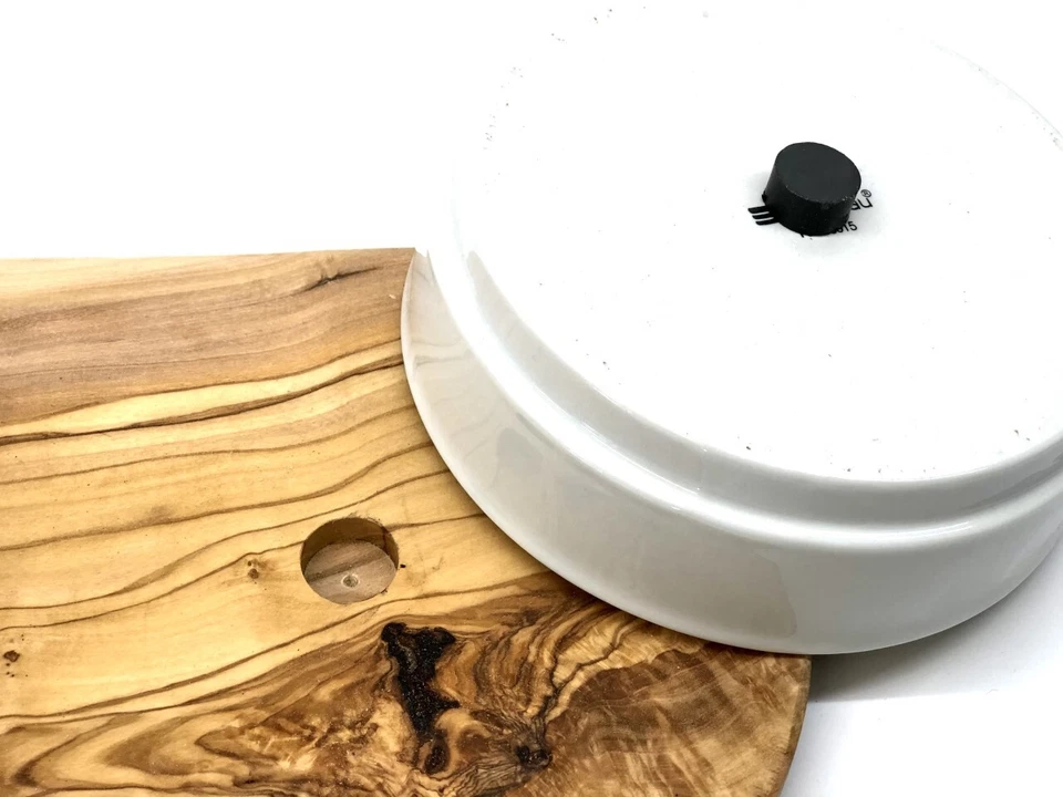 Futterstation RUSTY aus Olivenholz Holz - mit Porzellanschalen - Bild 3 von 4