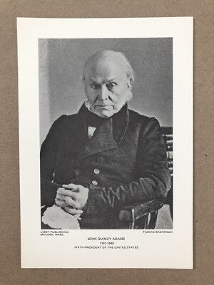 John Quincy Adams Portrait, 6th U.S. President, Libby Publishing (5.5''x8'') VG+