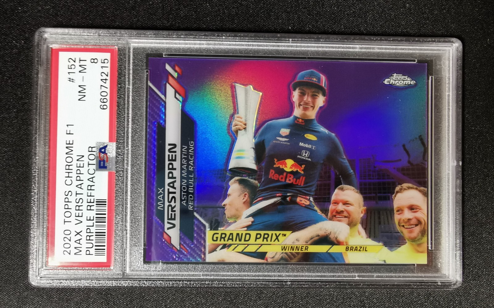 2020 Topps Chrome Formula 1 F1 Max Verstappen #152 PSA 8 Purple Refractor /399