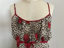 VTG Cinema Etoile Seductive Wear Nightgown Slip Dress Size Large Roses Cheetah