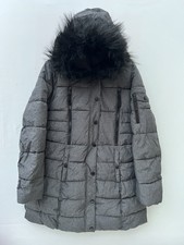 Nautica Faux Fur Hooded Women's Winter Puffer Grey Long Coat Size Xl Rrp £245