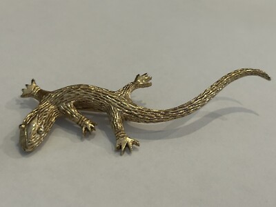 Pisces Golden Lizard Brooch/Pin