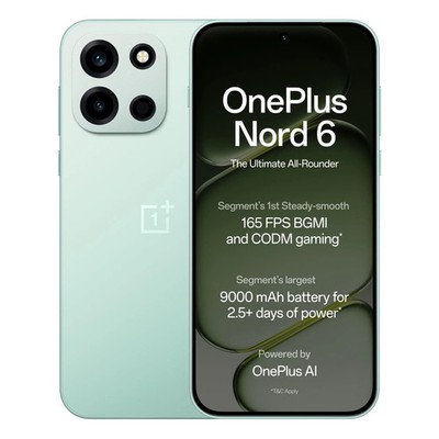 OnePlus Nord 6 | 12GB+256GB | Mint Green | Snapdragon 8s Gen 4 | 9000mAh Battery
