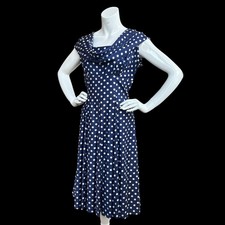 Retro 50er Jahre inspiriertes gepunktetes Kleid Größe 12 - Vintage 50s Look