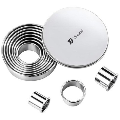 12 Pcs 304 Stainless Steel Biscuit Cutter Set  Round Cookie Cutters for Bakin...