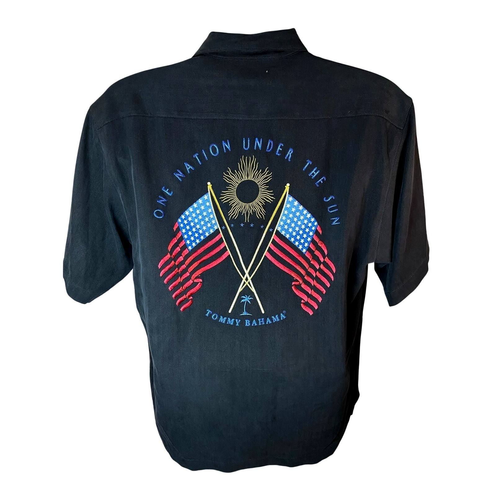 Tommy Bahama Short Sleeve Black Shirts for Men One Nation under the sun small