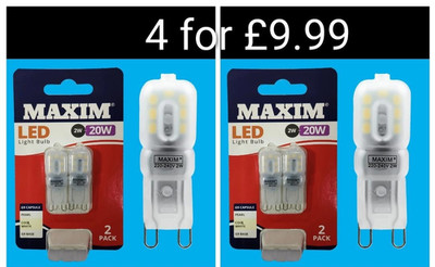 G9 4x 2W (=20W) LED Kapsel 4000K kaltweiß Glühbirne Ersatz Halogen Lampe