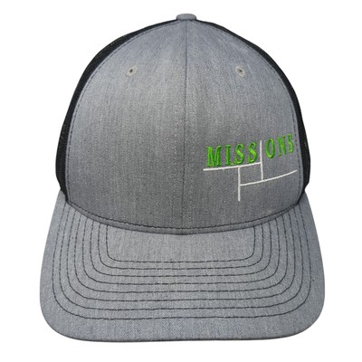 Missions Snapback Mesh Back Trucker Hat Gray One Size 6 Panel Richardson