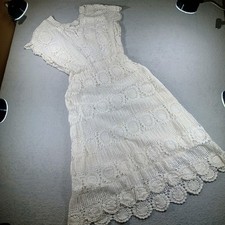 Unbranded Womens Vintage Crochet Lace Dress White Small Handmade Boho