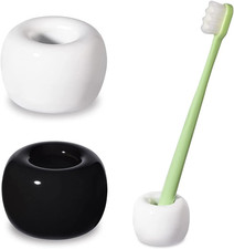 Mini Ceramics Toothbrush Holder Stand for Bathroom Vanity Countertop, Handmade C