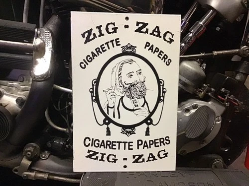 VINTAGE PORCELAIN ZIG-ZAG CIGARETTE PAPERS DISPLAY SIGN CIGARETTE CIGAR HEADSHOP