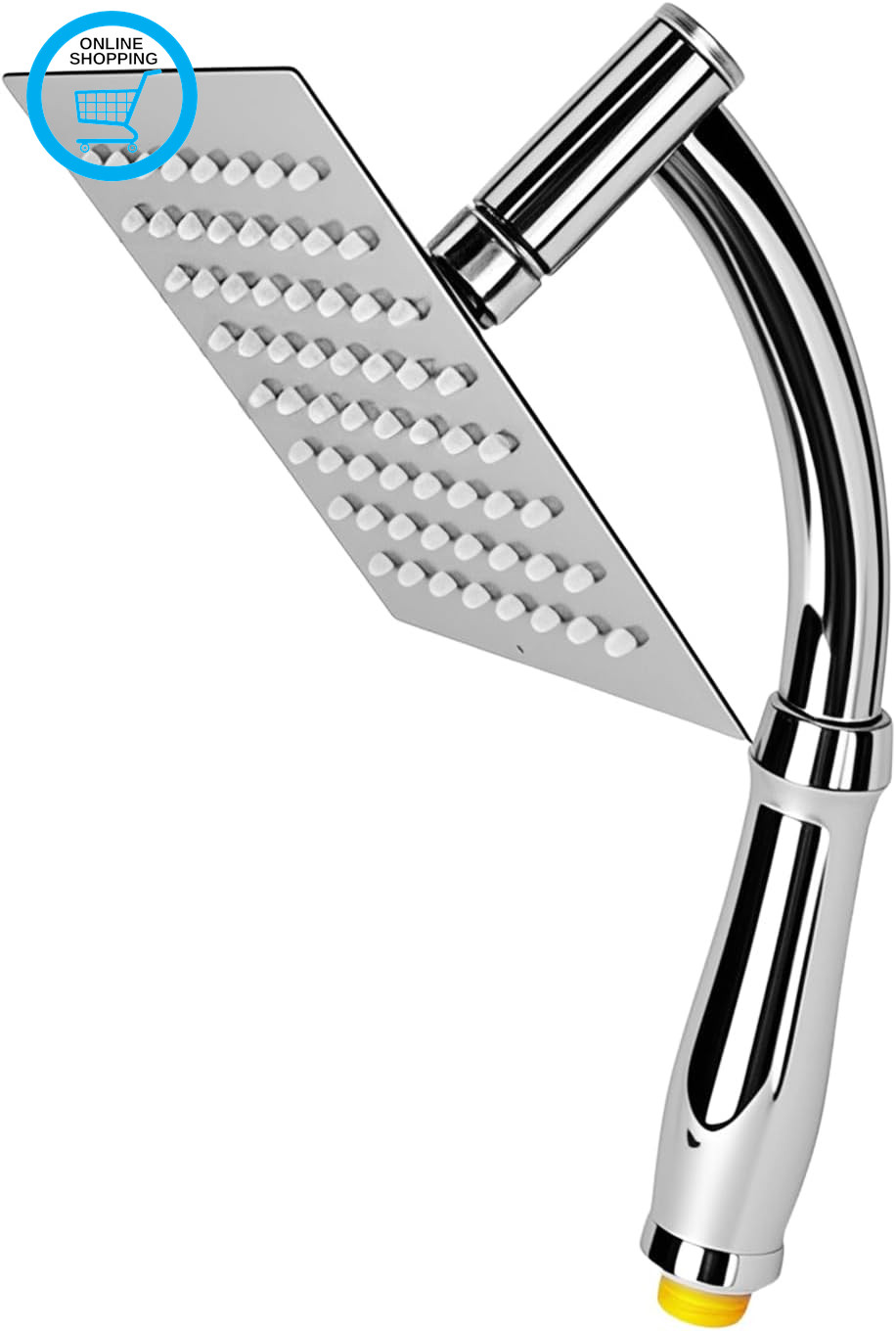 Square Rainfall Shower Head, 6 Inch Stainless Steel Handheld Rain Shower with Ex