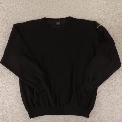 VTG Paul & Shark Sweater Mens XL Black 100% Wool Bretagne