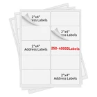 2" x 4" Shipping Address Labels for Laser Ink Jet Adhesive 10 UP 250-40000Labels