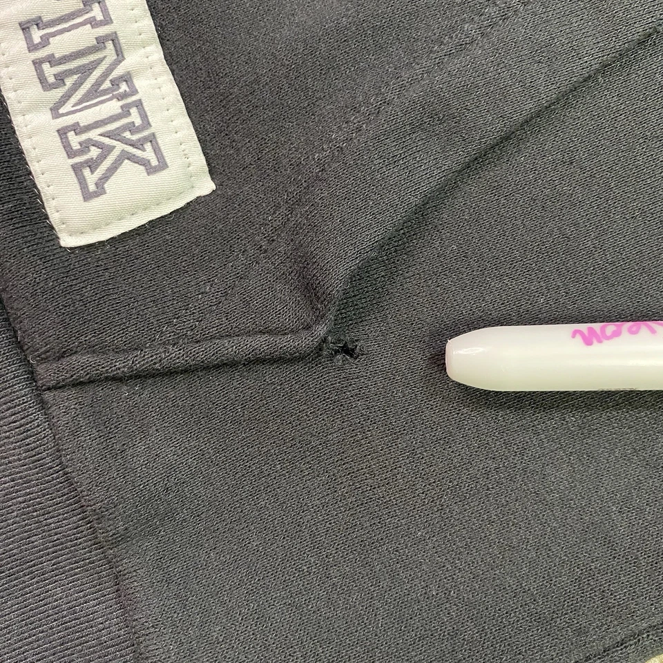 Victorias Secret ROSA Suéter Mujer S Negro Cremallera Completa Estampado Terry Tela Sudadera con Capucha Foto 4 de 4