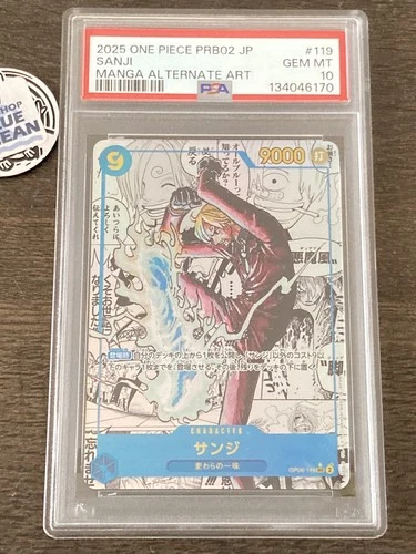 PSA 10 Sanji OP06-119 Manga Alt Art Comic Parallel One Piece Card Japanese 2025