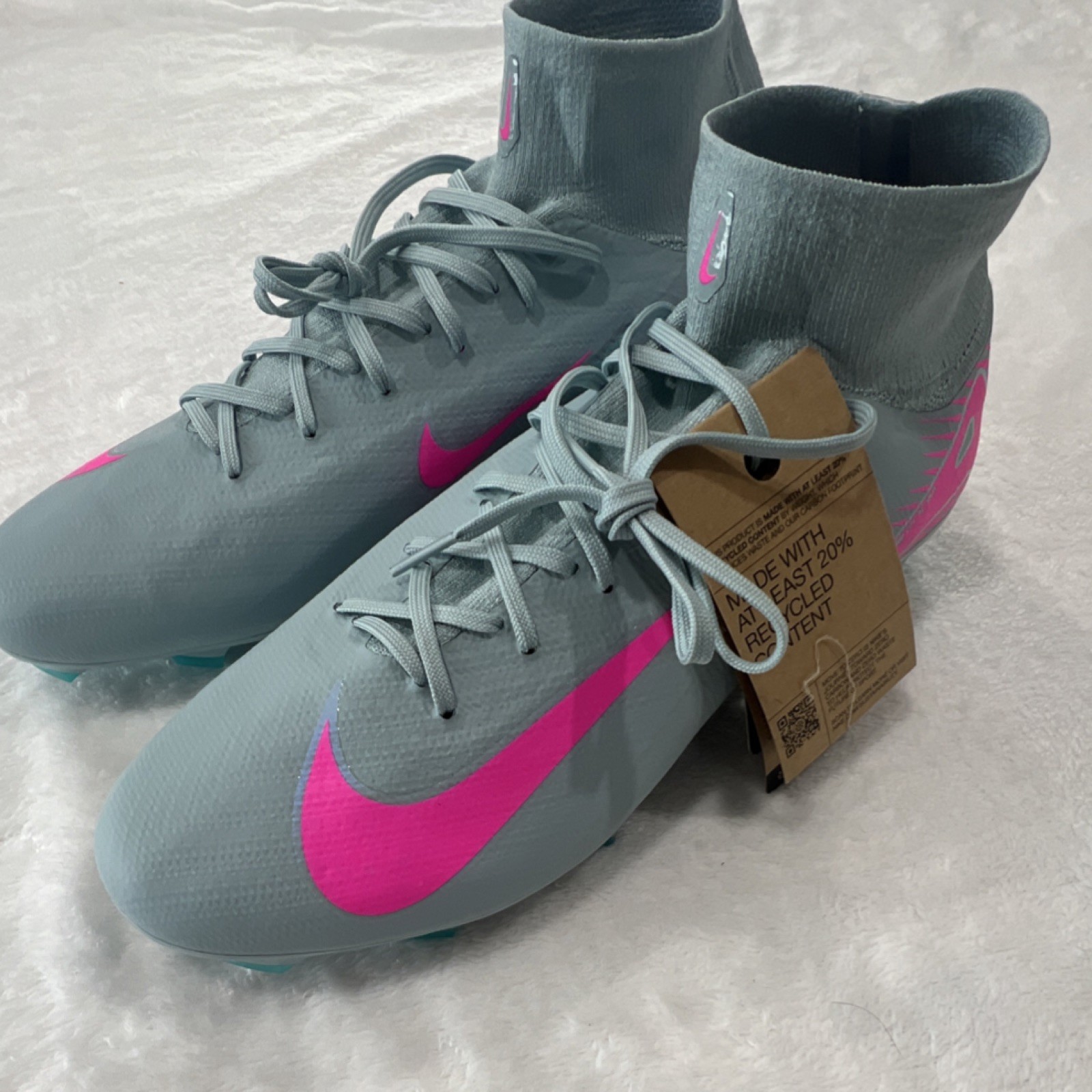 Nike Mercurial Football Cleats Gray Pink Superfly 10 Pro FG size 11 men’s thumbnail 4