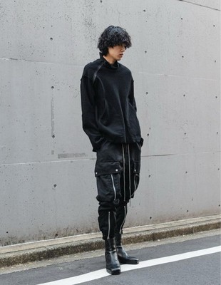 The Viridi-anne Fulling Pullover Gray Wool/Nylon High Neck Zipper Detail