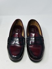 Vintage G.H. Bass Weejuns Burgundy Leather Penny Loafers USA Made 7.5D B33
