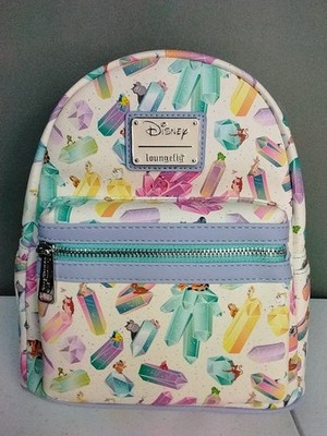 Loungefly Disney Crystal Sidekicks all-over print faux leather mini backpack NWT