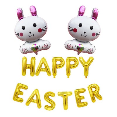 Frohe Ostern Luftballons Wimpel Banner Hase Karotte BALLONS für Party Deko
