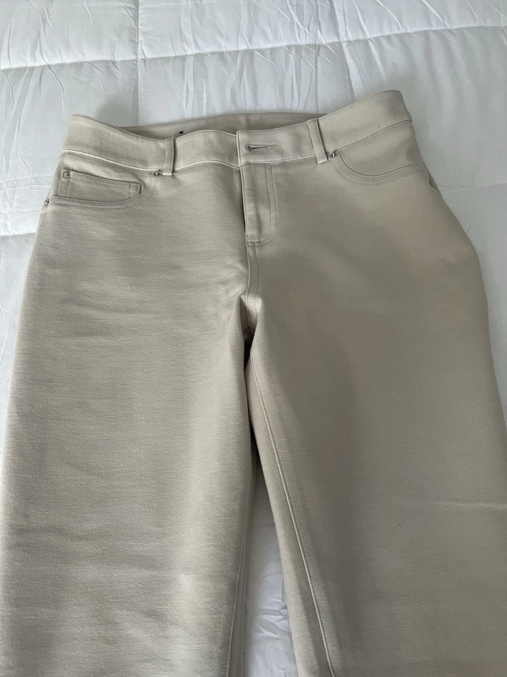 Para mujer INC International Concepts BNWT sapo beige pierna ajustada ajuste regular talla 8 Foto 2 de 4